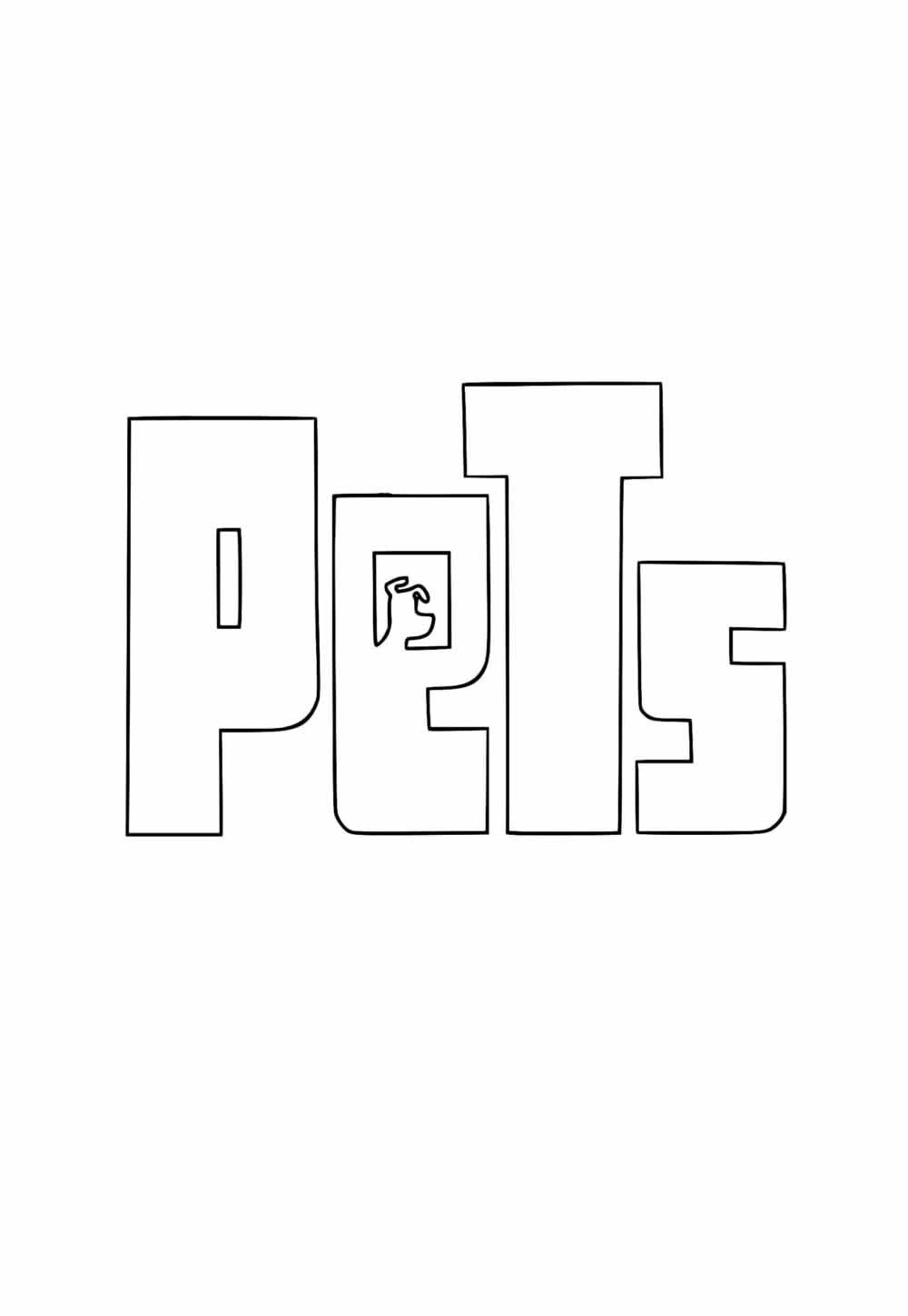 Deseho Educativo de Pets para pintar