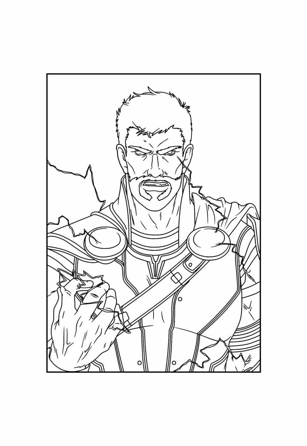 Desenho para colorir de Thor