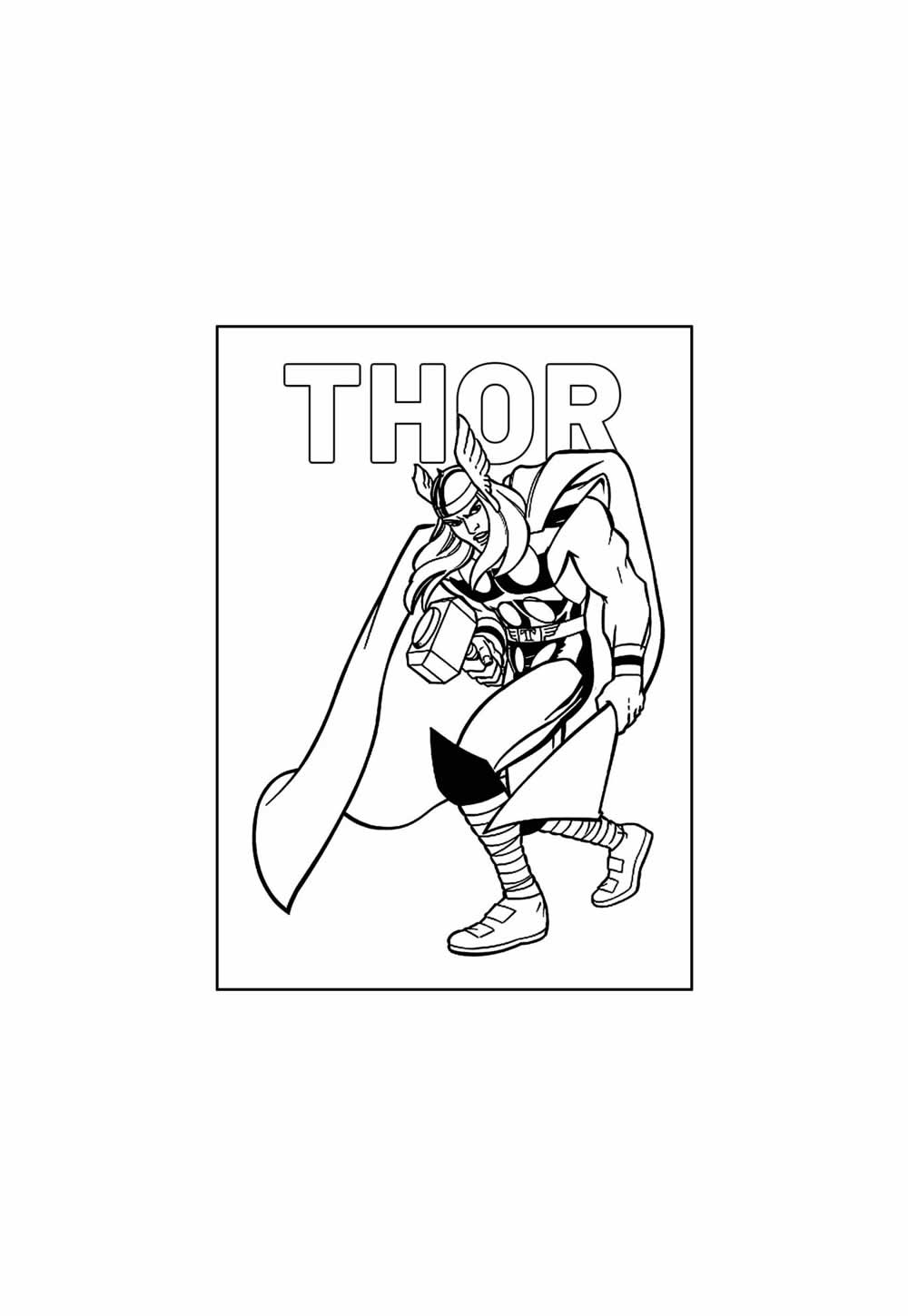 Desenho Educativo de Thor para colorir