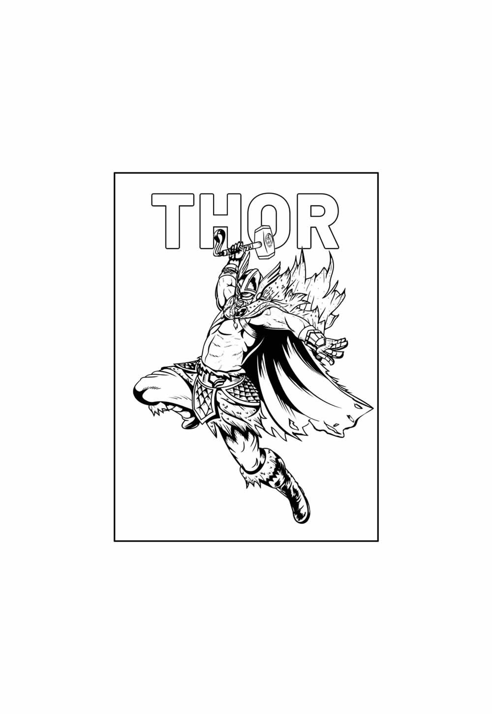 Desenho Educativo de Thor para colorir