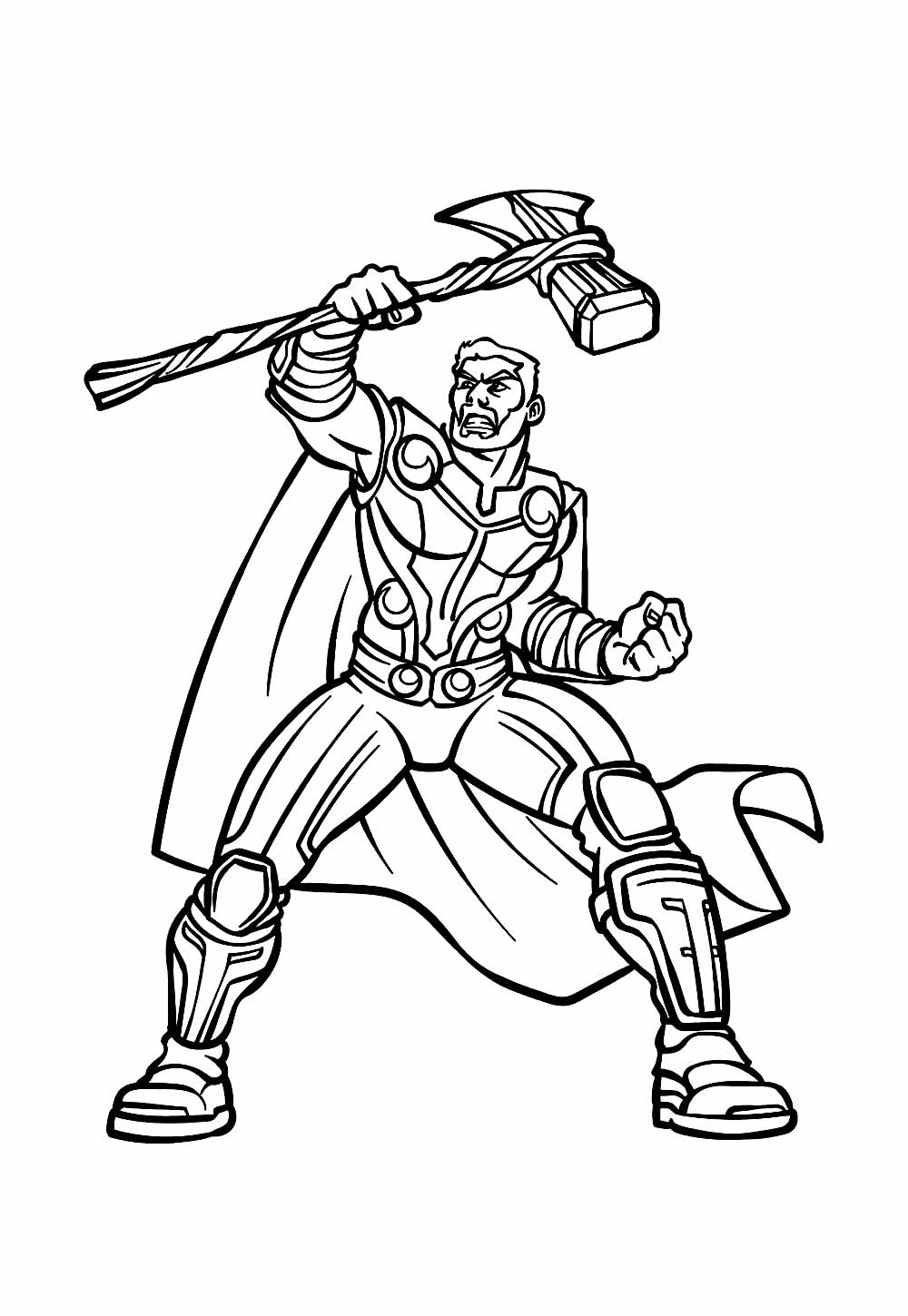 Super-herói Thor para pintar e colorir