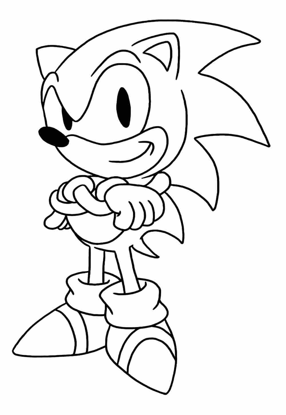 Desenho do Sonic para colorir