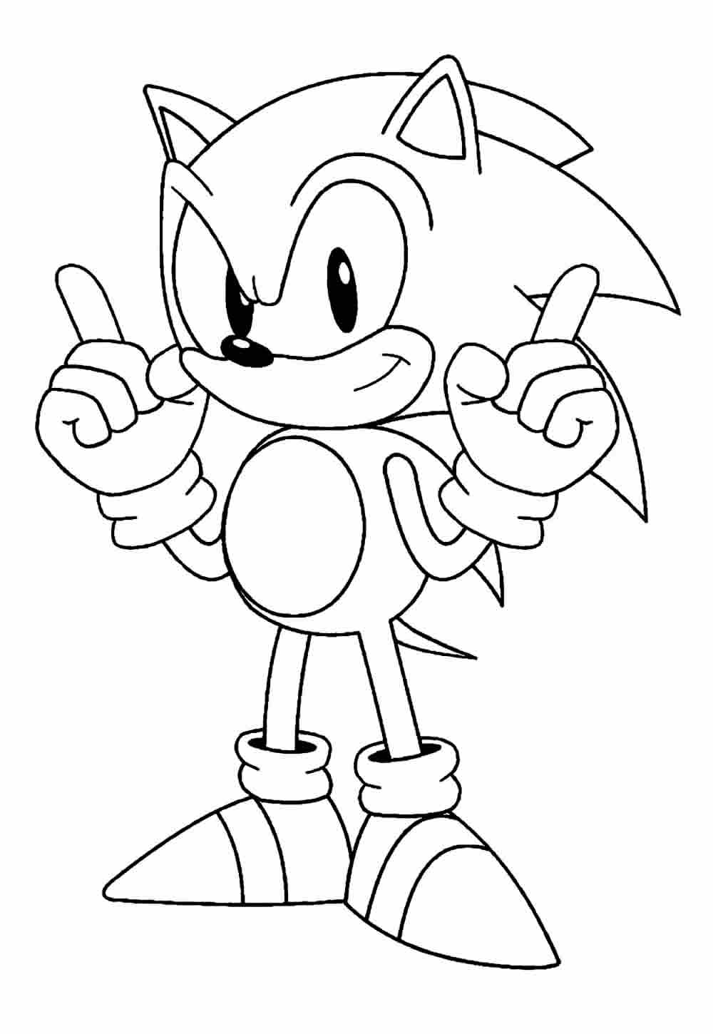 Imagem do Sonic para pintar