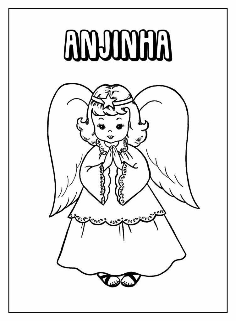 Desenho Educativo de Anjinha para colorir