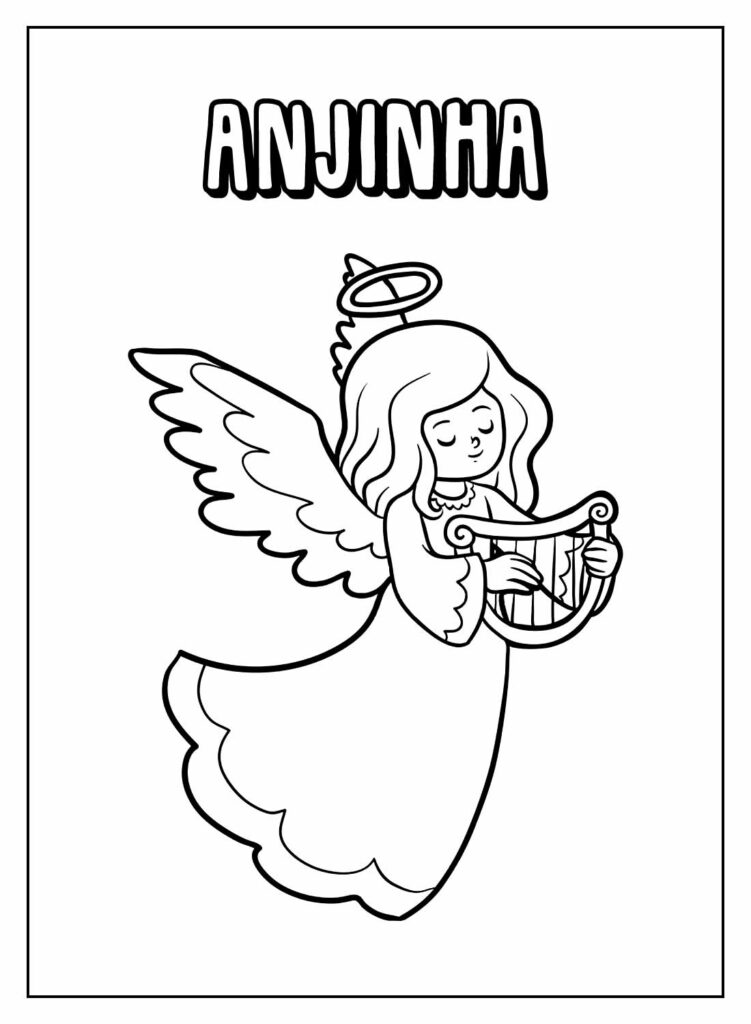 Desenho Educativo para colorir de Anjinha