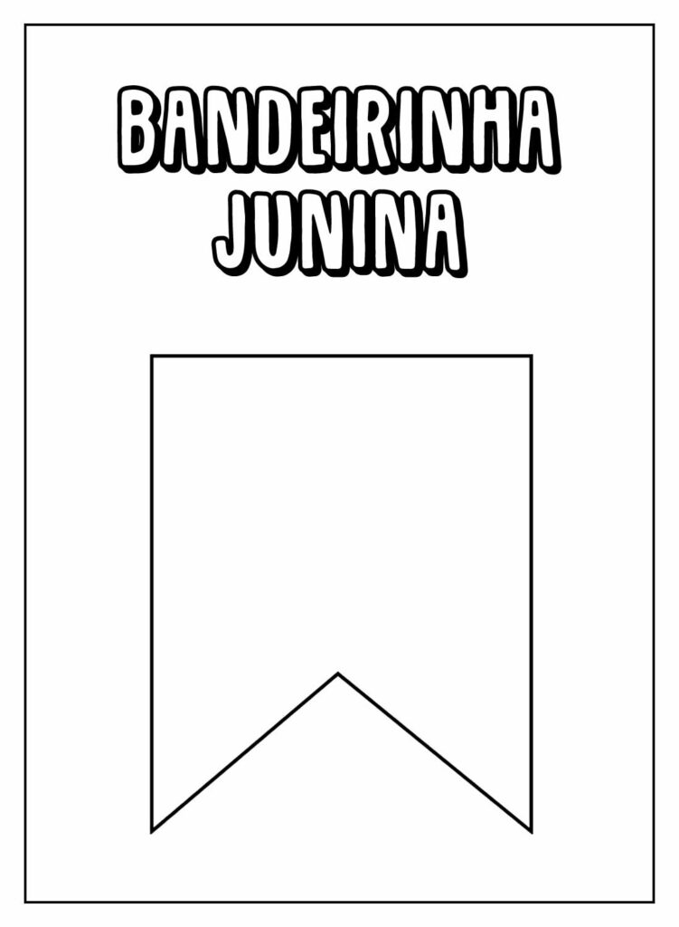 Bandeirinha Junina para colorir