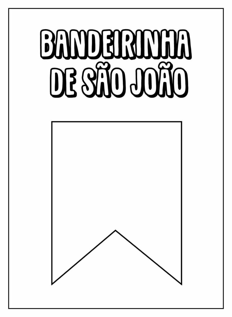Bandeirinha de São João para colorir