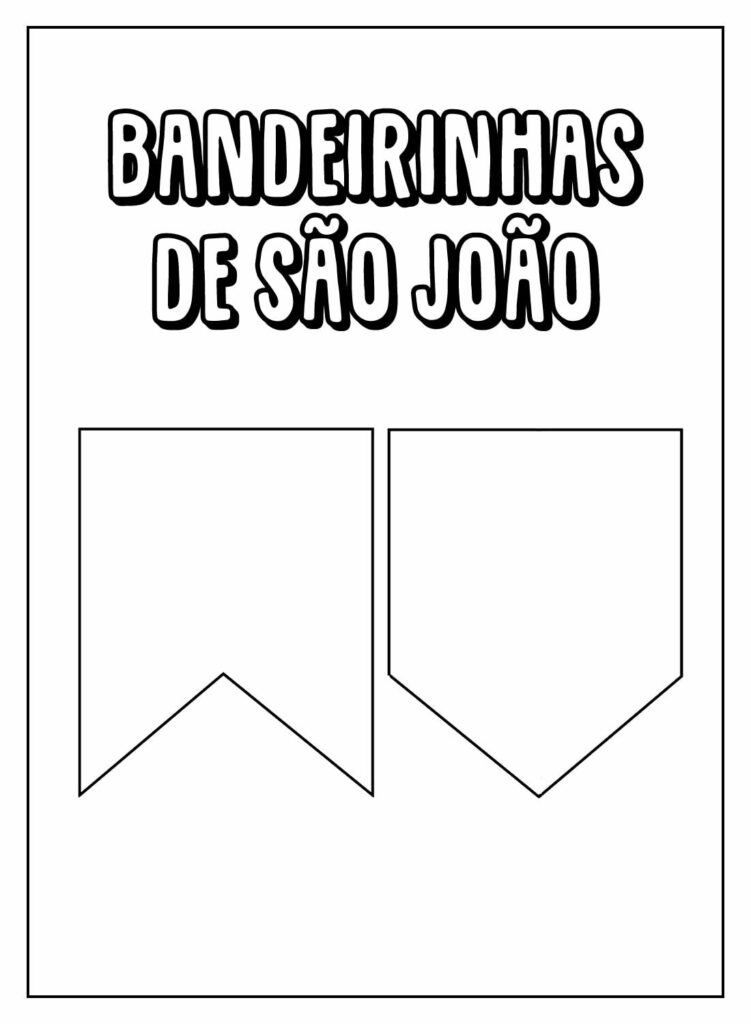 Bandeirinhas de São João para colorir
