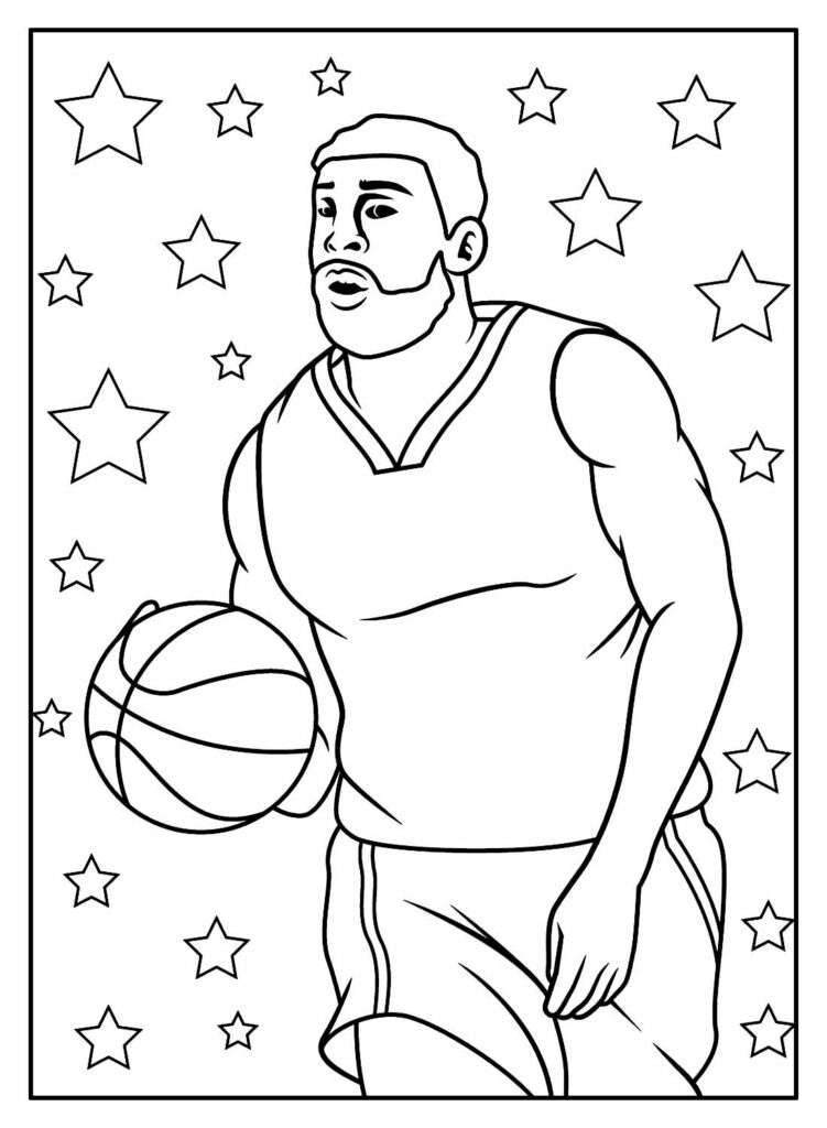 Desenho de Bola de Basquetebol para colorir