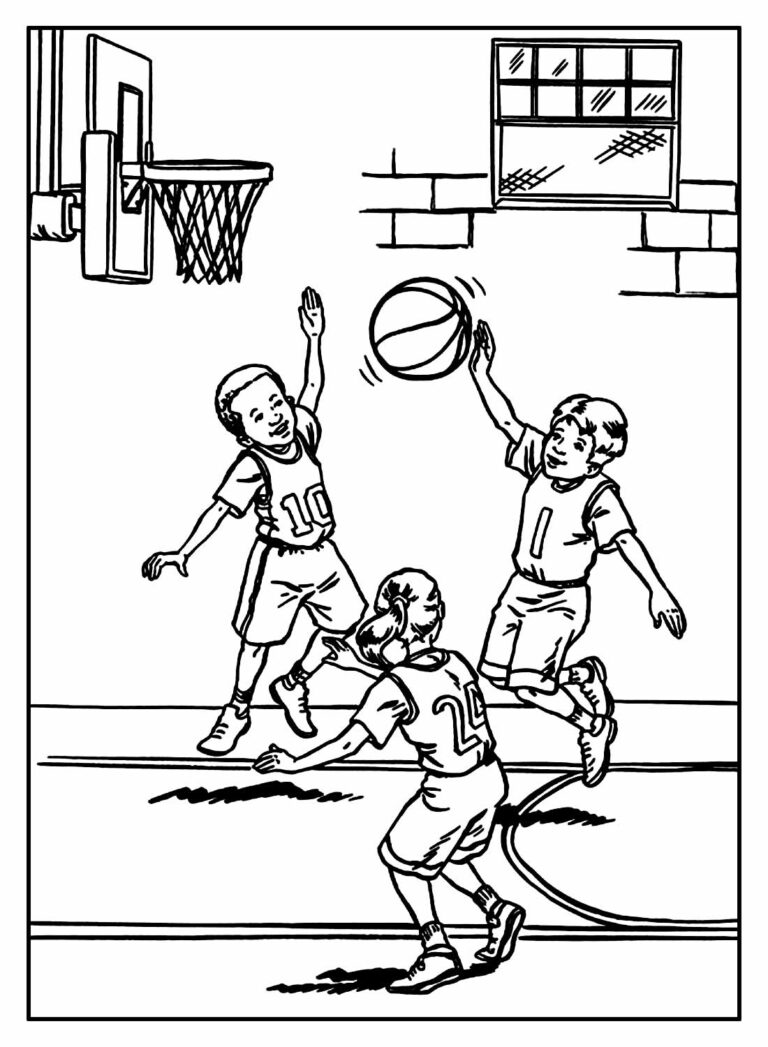 Desenhos de Basquete para colorir - Bora Colorir
