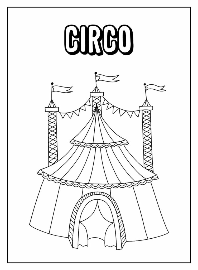 Desenho Educativo de Circo para colorir