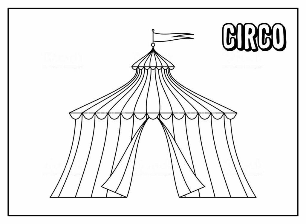 Desenho Educativo de Circo para colorir