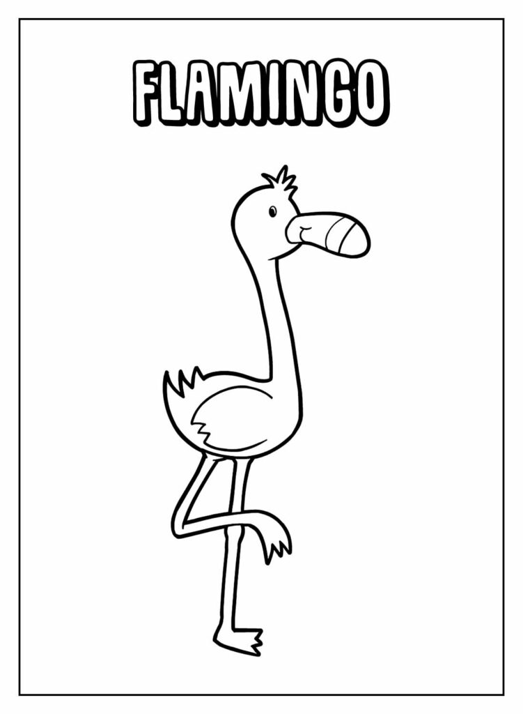 Desenho de Flamingo com nome para colorir