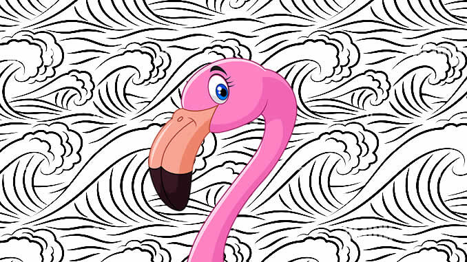 Desenho de Flamingos para colorir