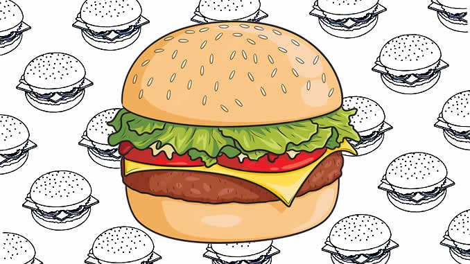 Desenho de Hamburguer completo para Colorir - Colorir.com