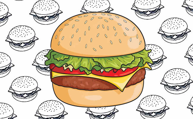 Desenhos de Hambúrguer para colorir