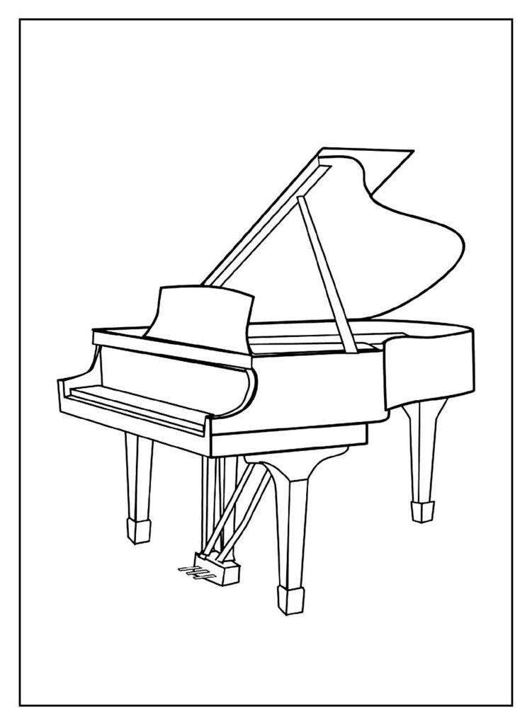 Desenho de Piano para colorir