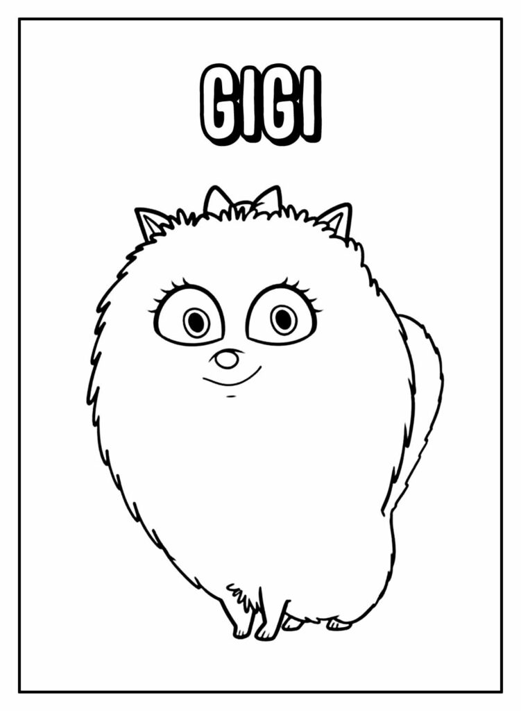 Desenho Educativo de Pets para colorir - Gigi