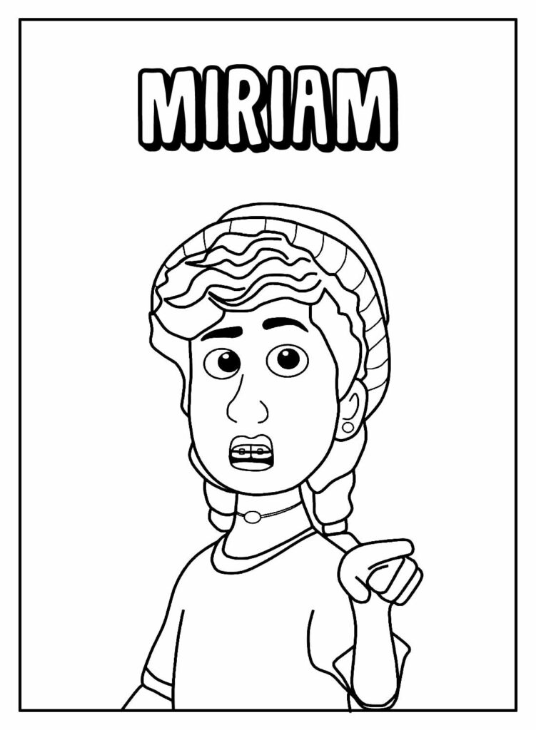 Desenho Educativo para colorir Miriam - Red