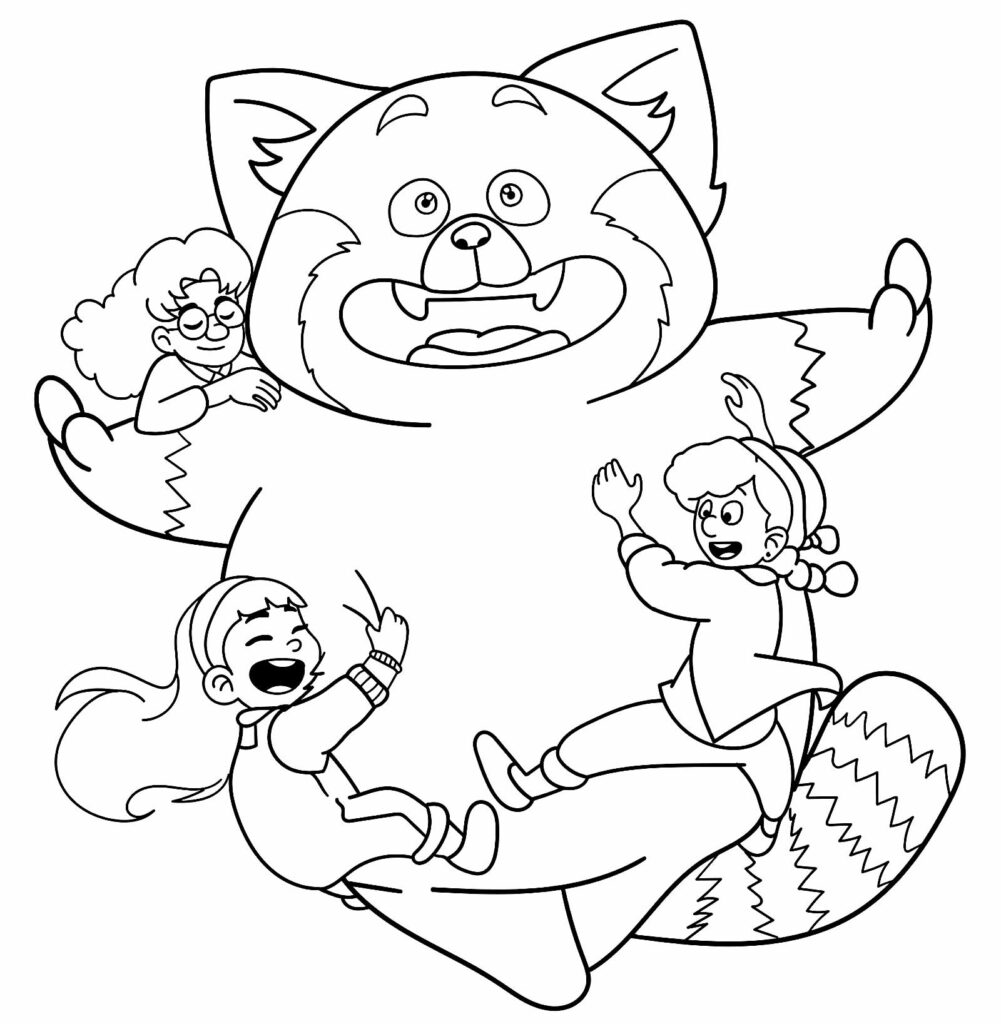 Desenhos para colorir Meilin Lee e outras personagens do filme