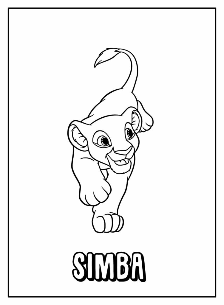 Desenho Educativo do Simba para colorir