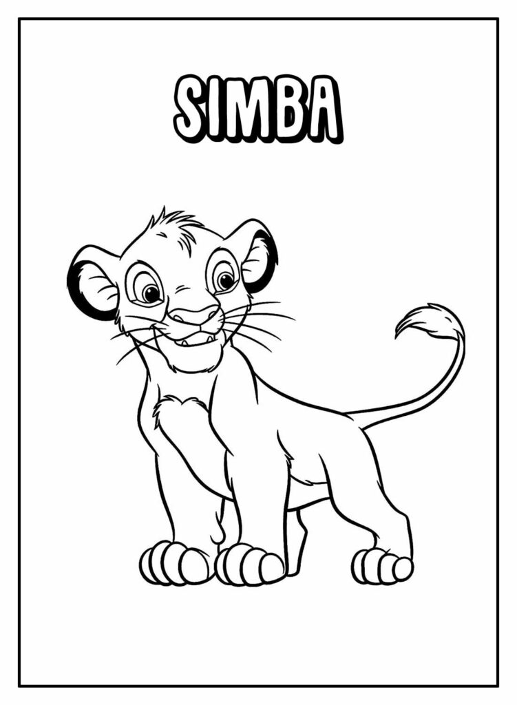 Desenho Educativo de Simba