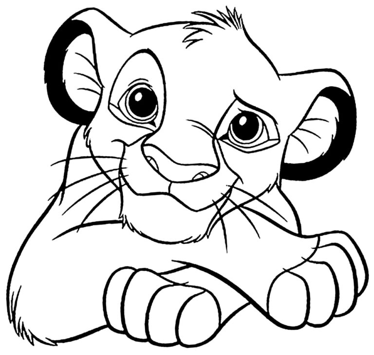 Desenhos do Simba para colorir - Bora Colorir