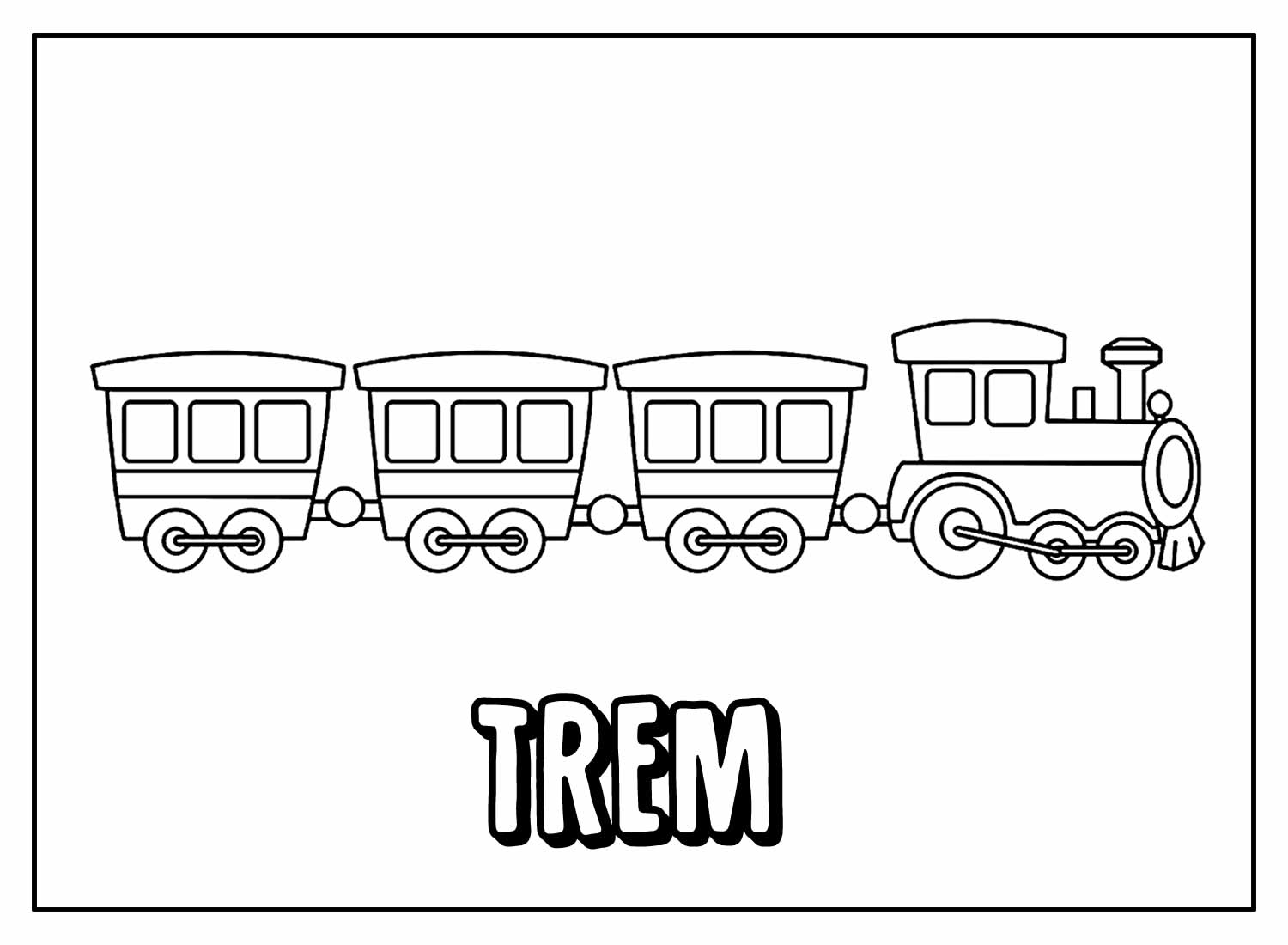Vagões De Trem Para Colorir - RETOEDU