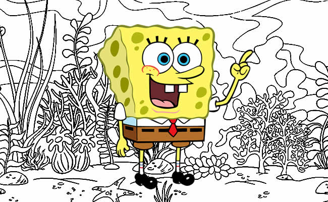 Bob esponja para colorir