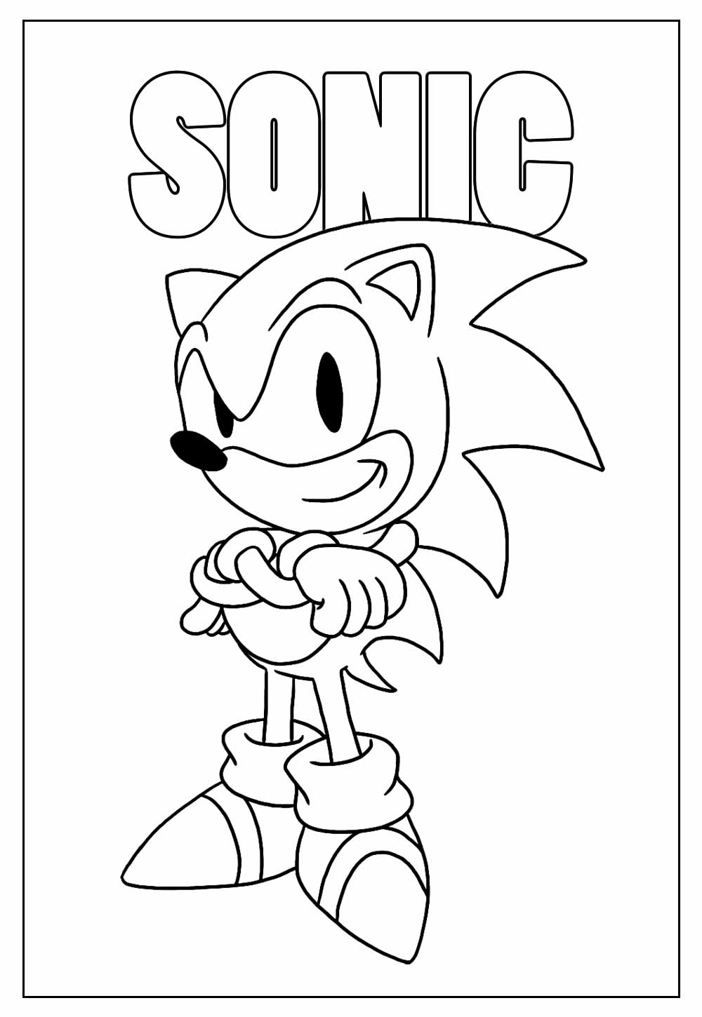 Desenho Educativo de Sonic para colorir