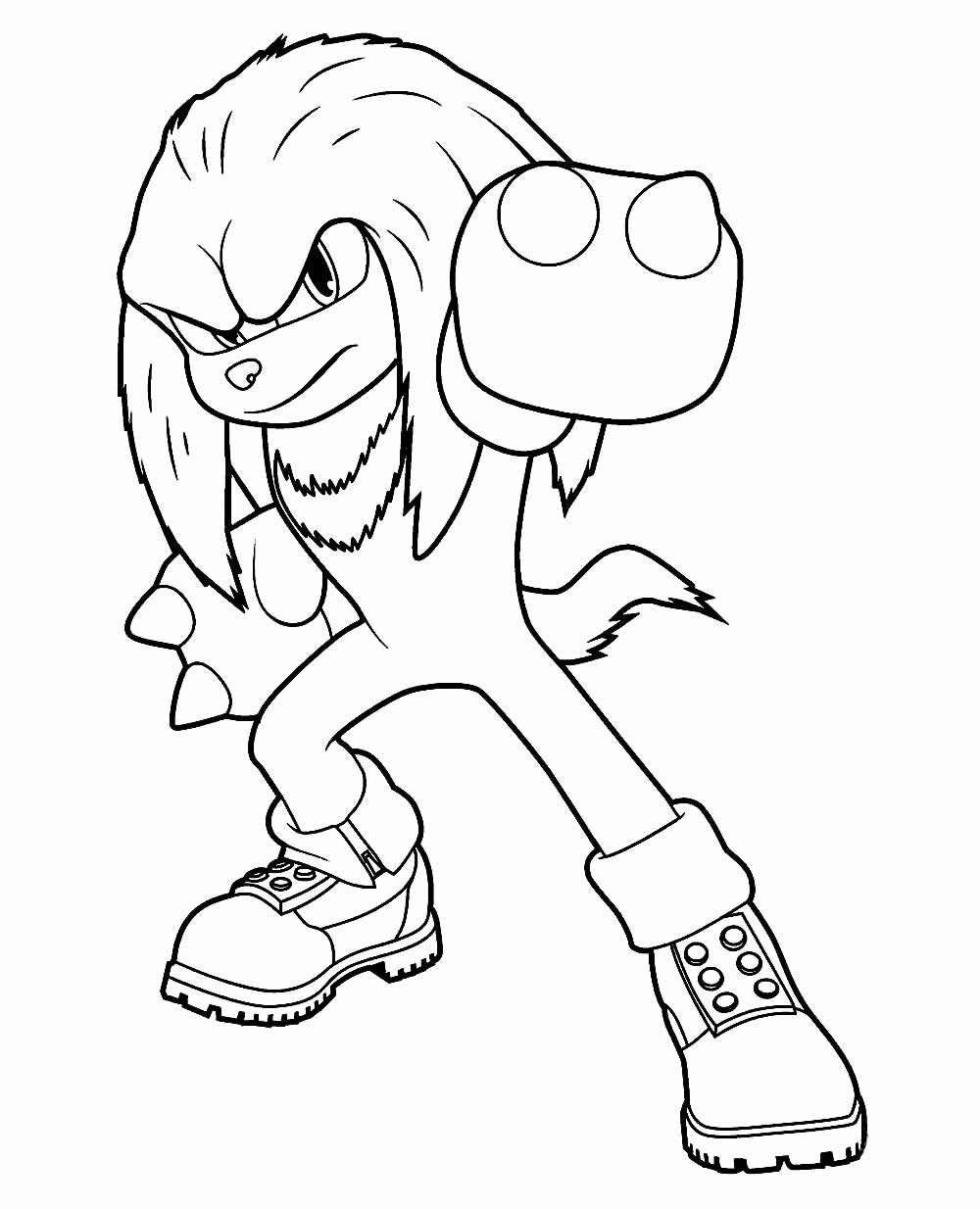 Knuckles the Echidna para colorir