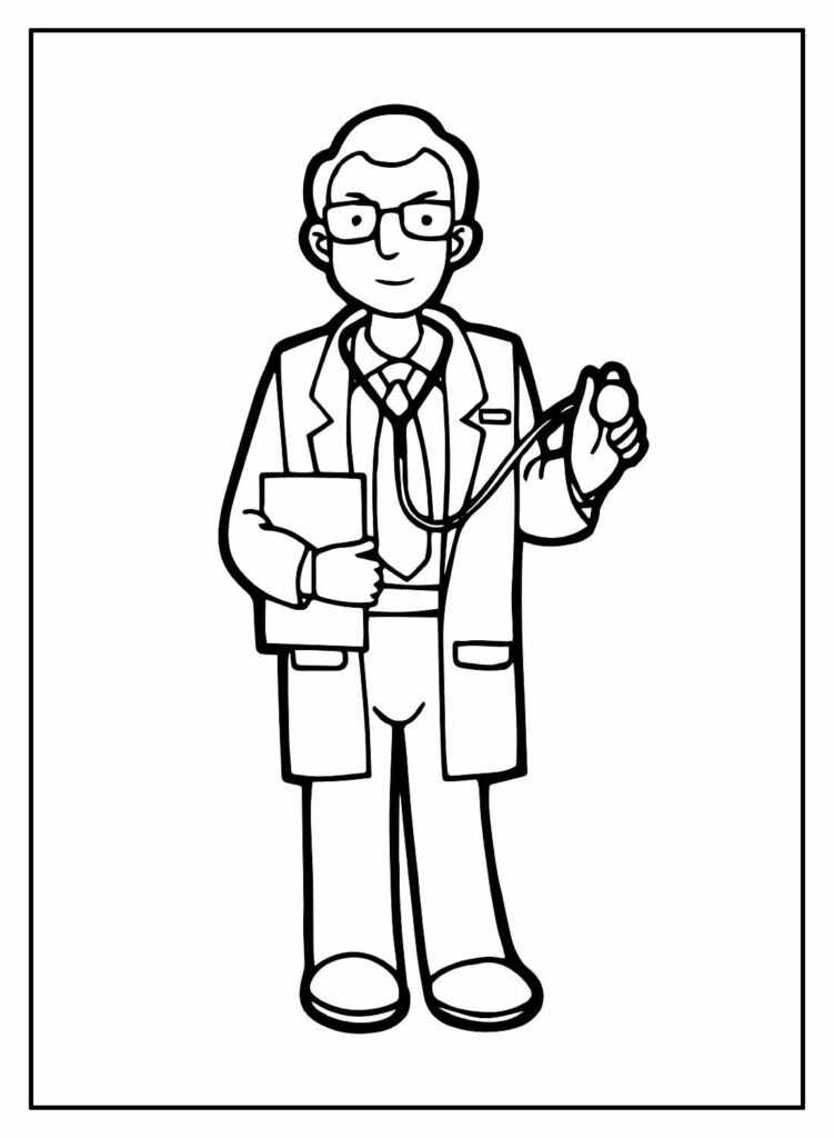 Desenho de Médico para Colorir - Colorir.com