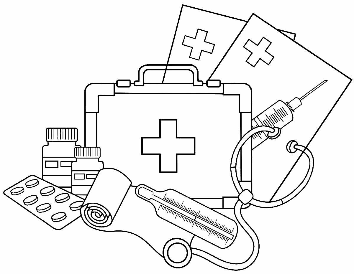 Desenhos de Médico para colorir - Bora Colorir