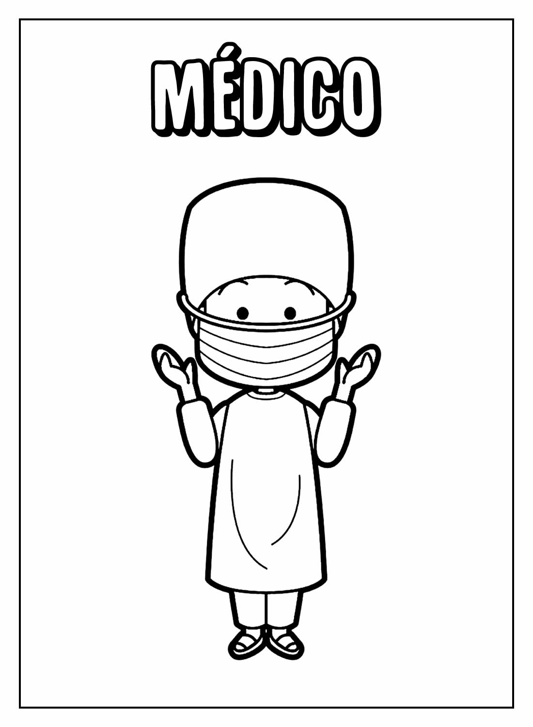 Desenhos de Médico para colorir - Bora Colorir