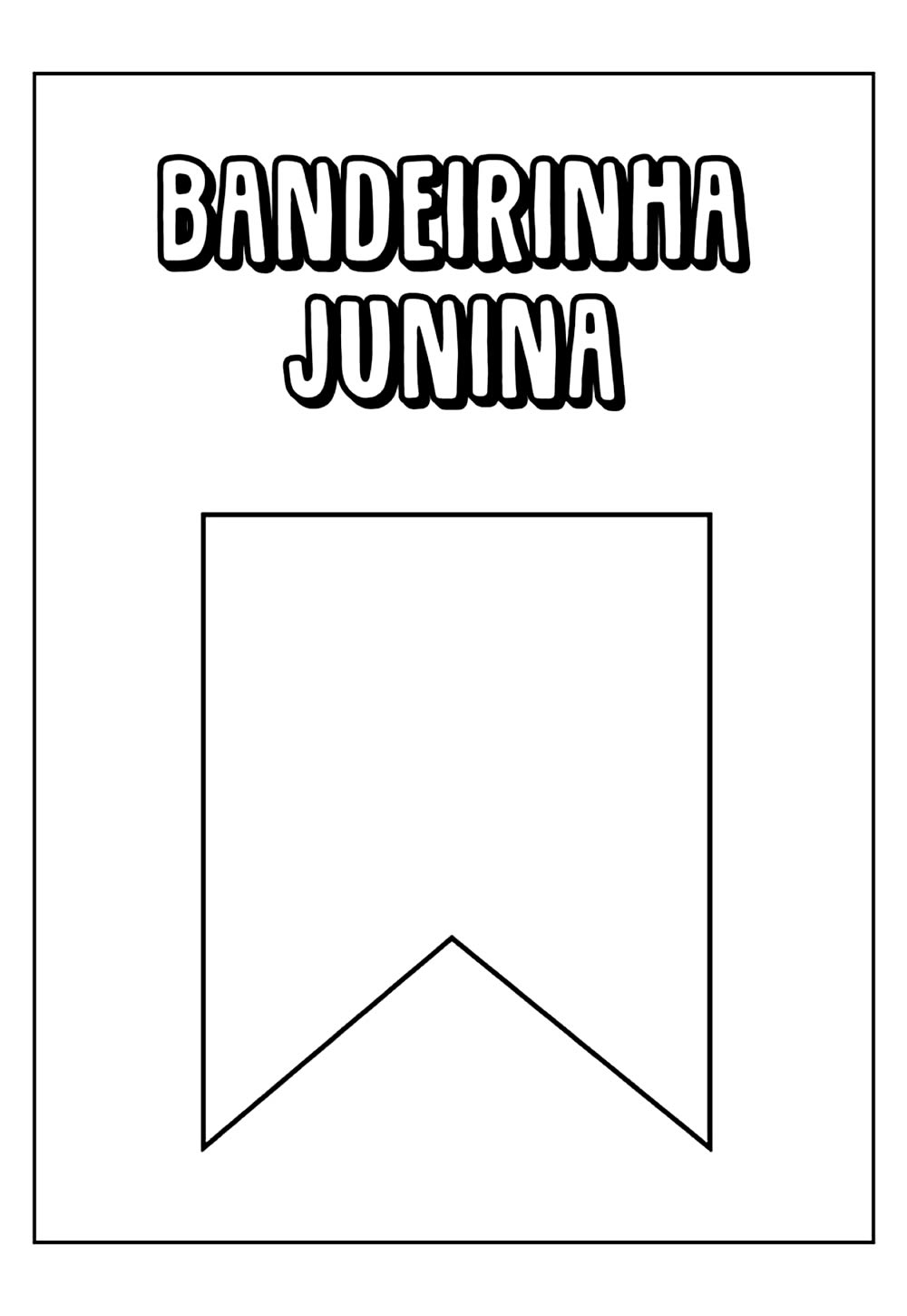 Desenho Educativo de Bandeirinha Junina