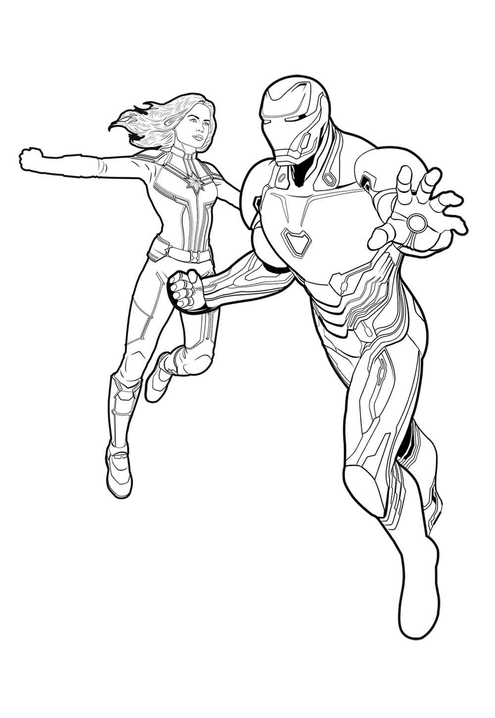 Desenhos da Capitã Marvel para pintar