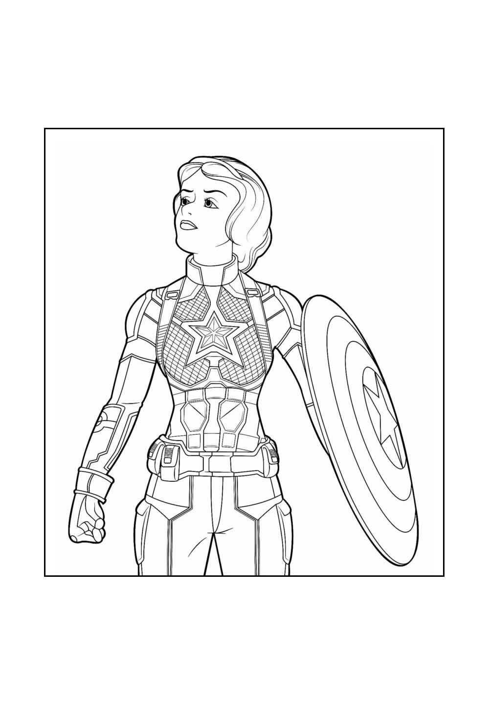 Desenho da Capitã Marvel para pintar