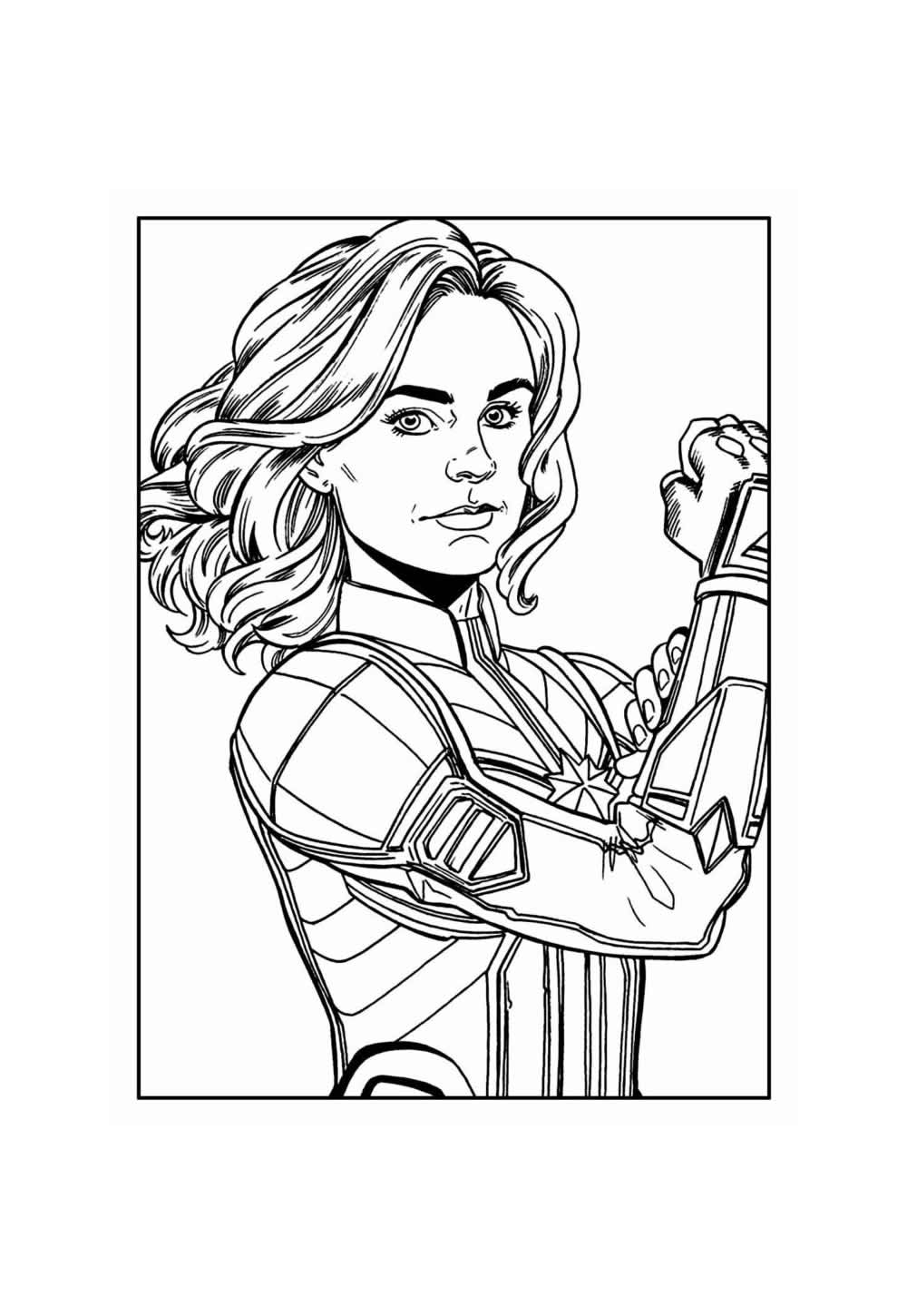 Capitã Marvel para colorir