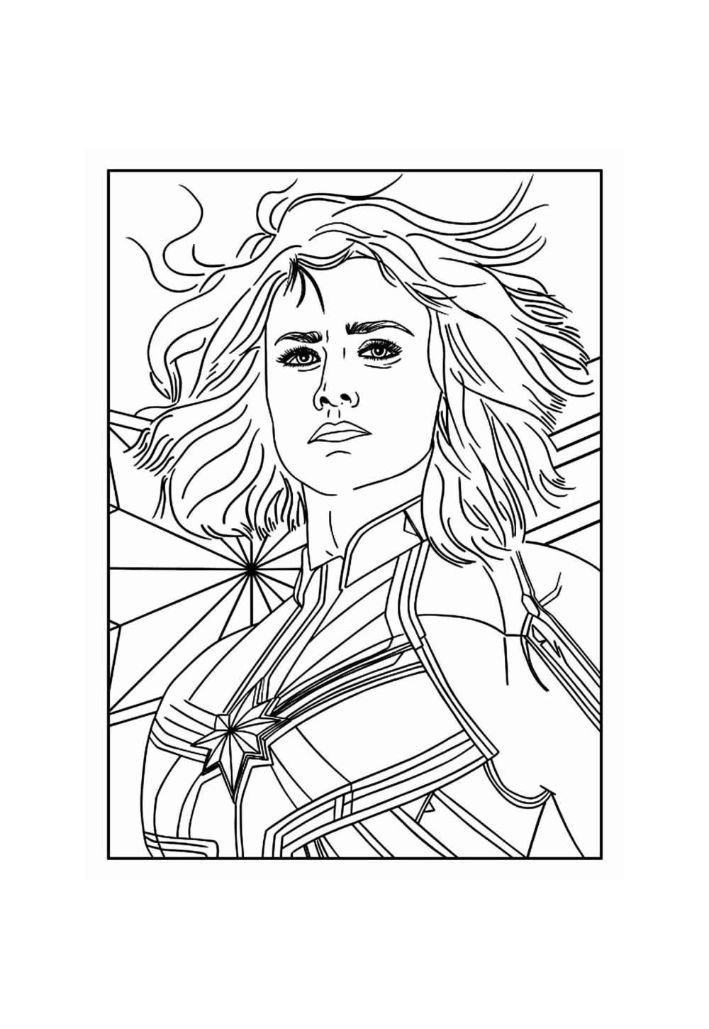 Capitã Marvel para colorir