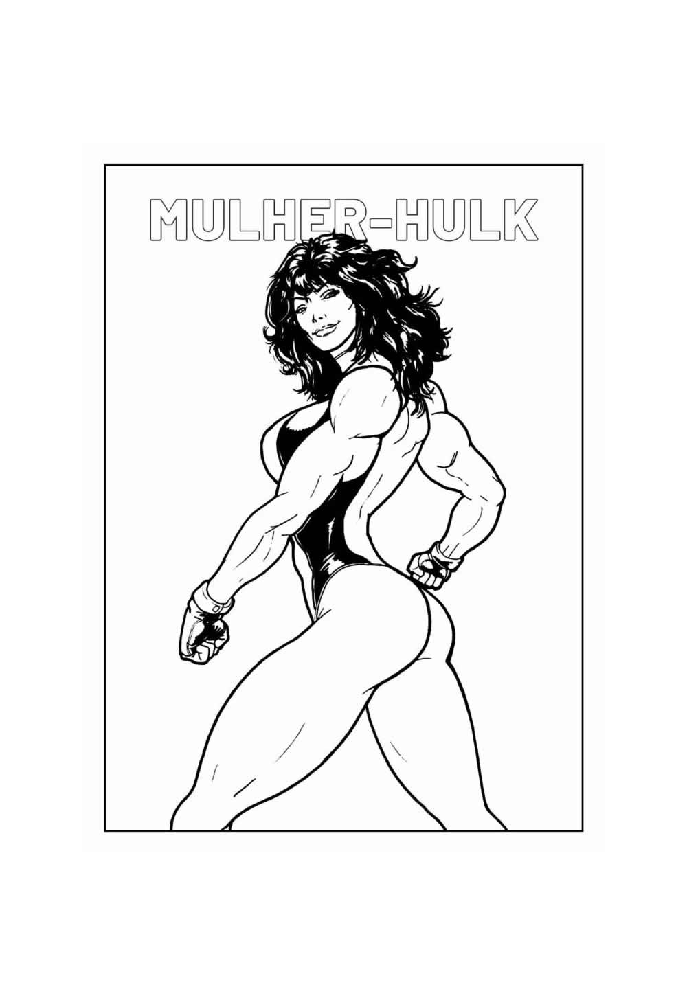 Desenho Educativo da Mulher-Hulk para colorir