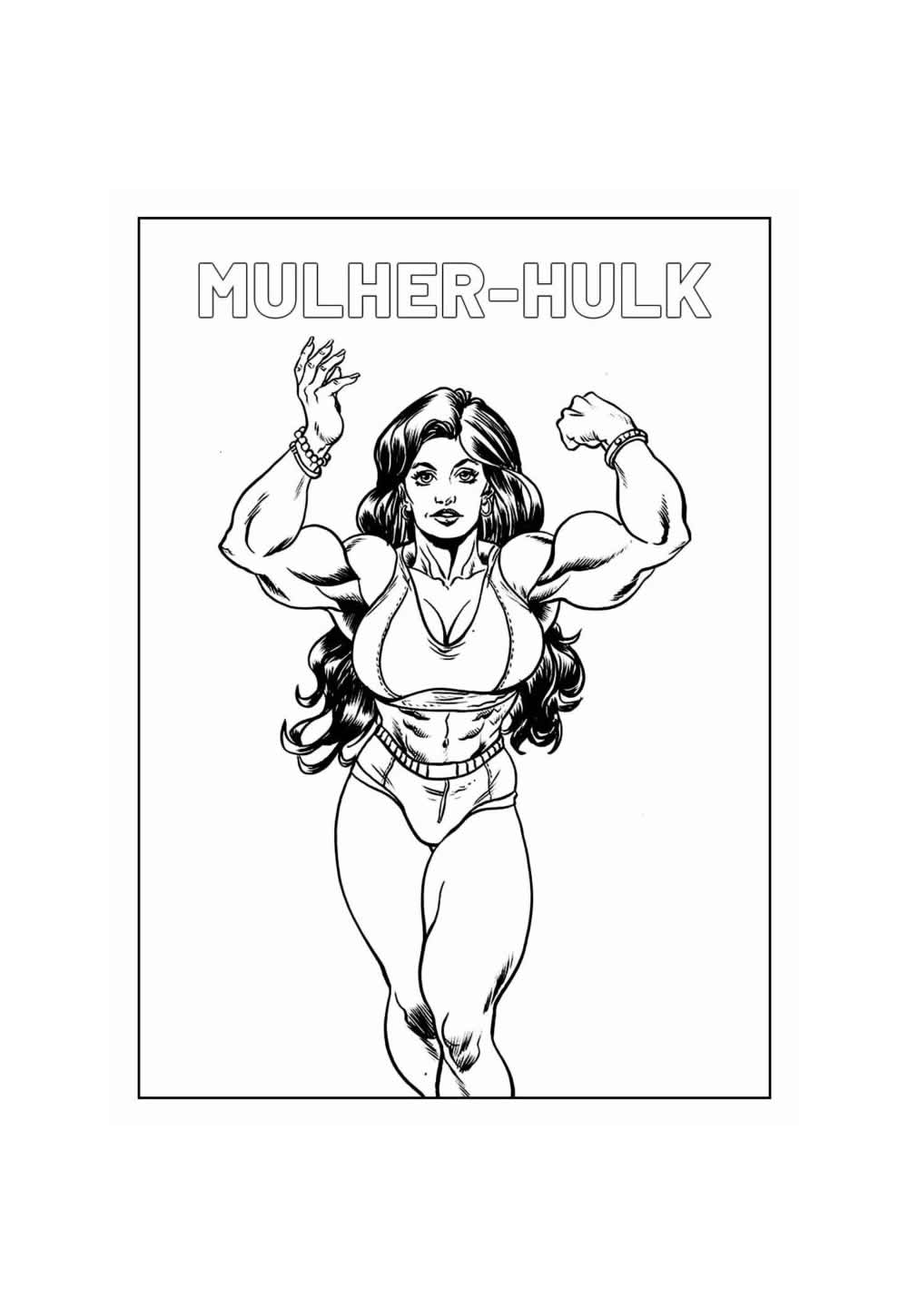 Desenho Educativo da Mulher-Hulk