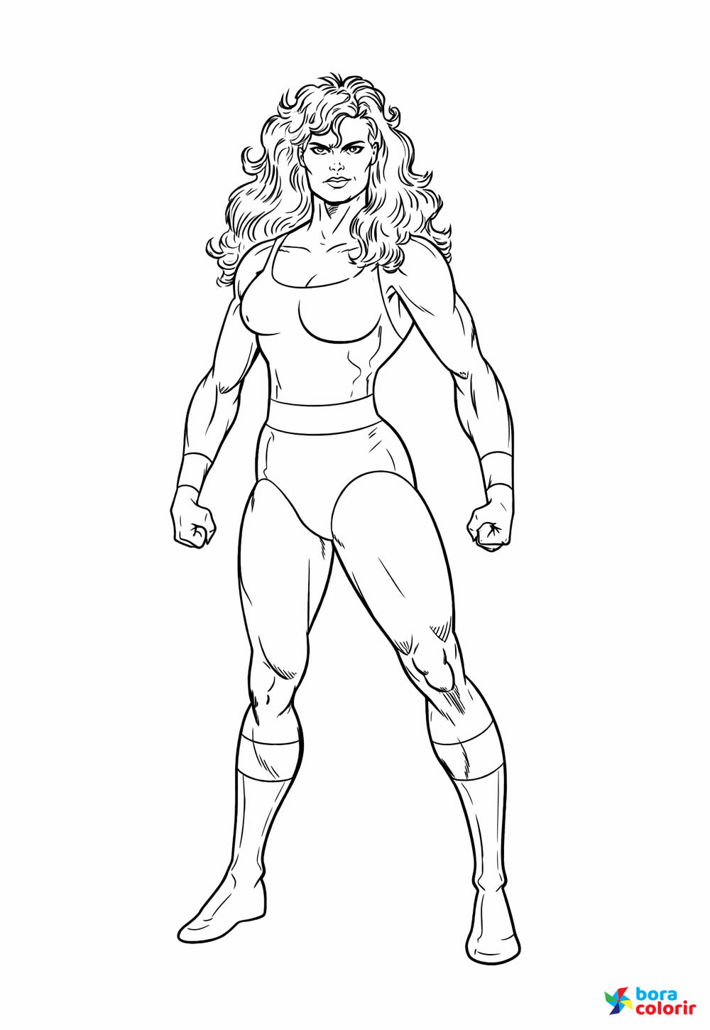 Desenho da Mulher-Hulk para pintar