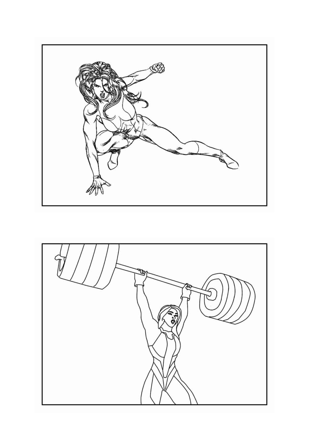 Desenho da Mulher-Hulk para colorir