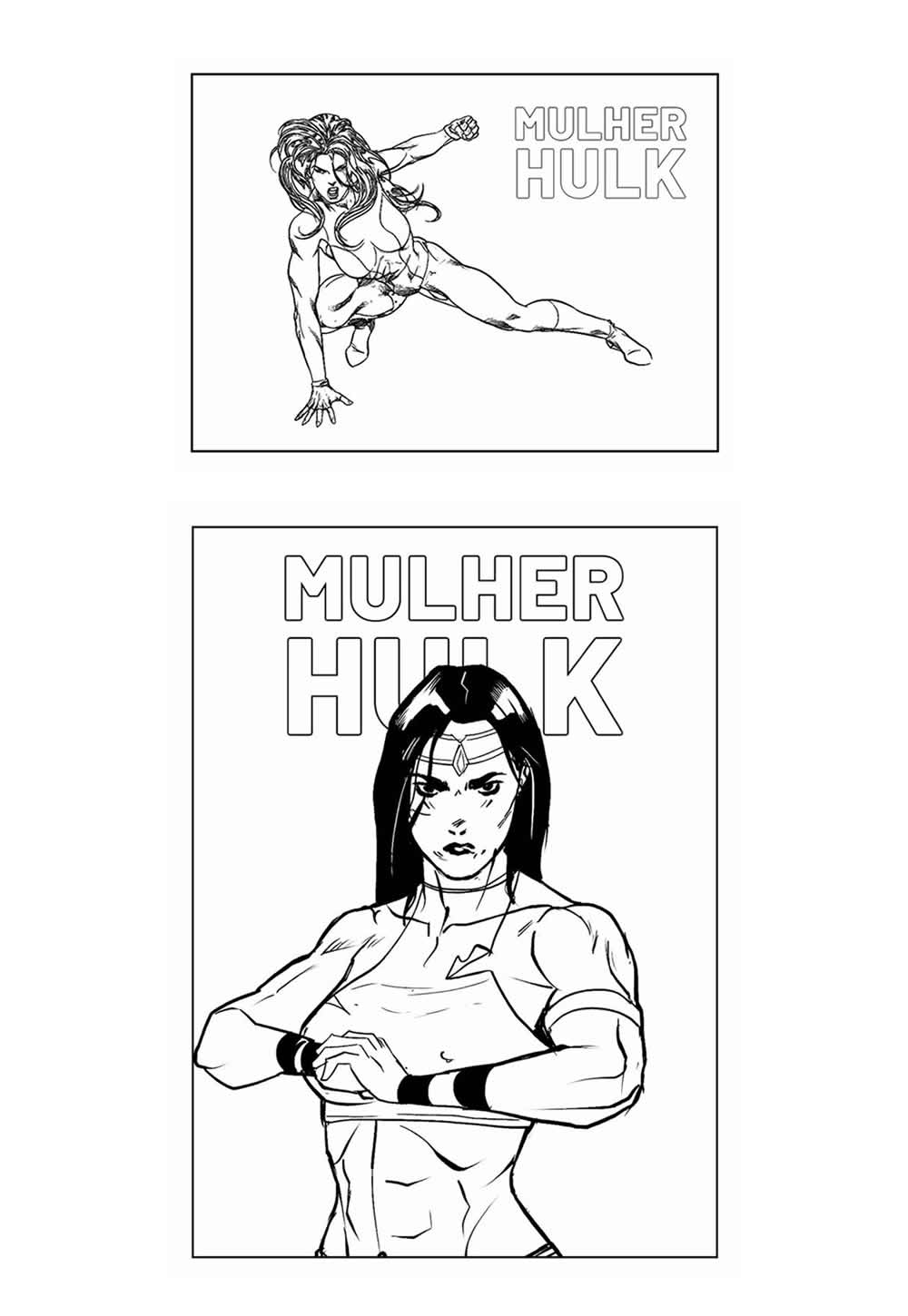 Desenho Educativo da Mulher-Hulk para colorir