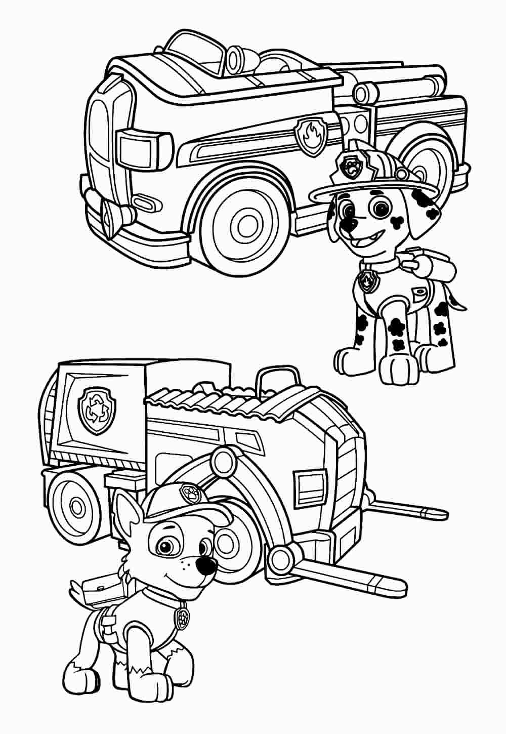 Desenho dos Carros da Patrulha Canina para colorir