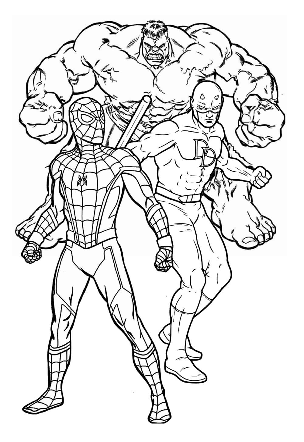 Desenho dos Avengers para colorir