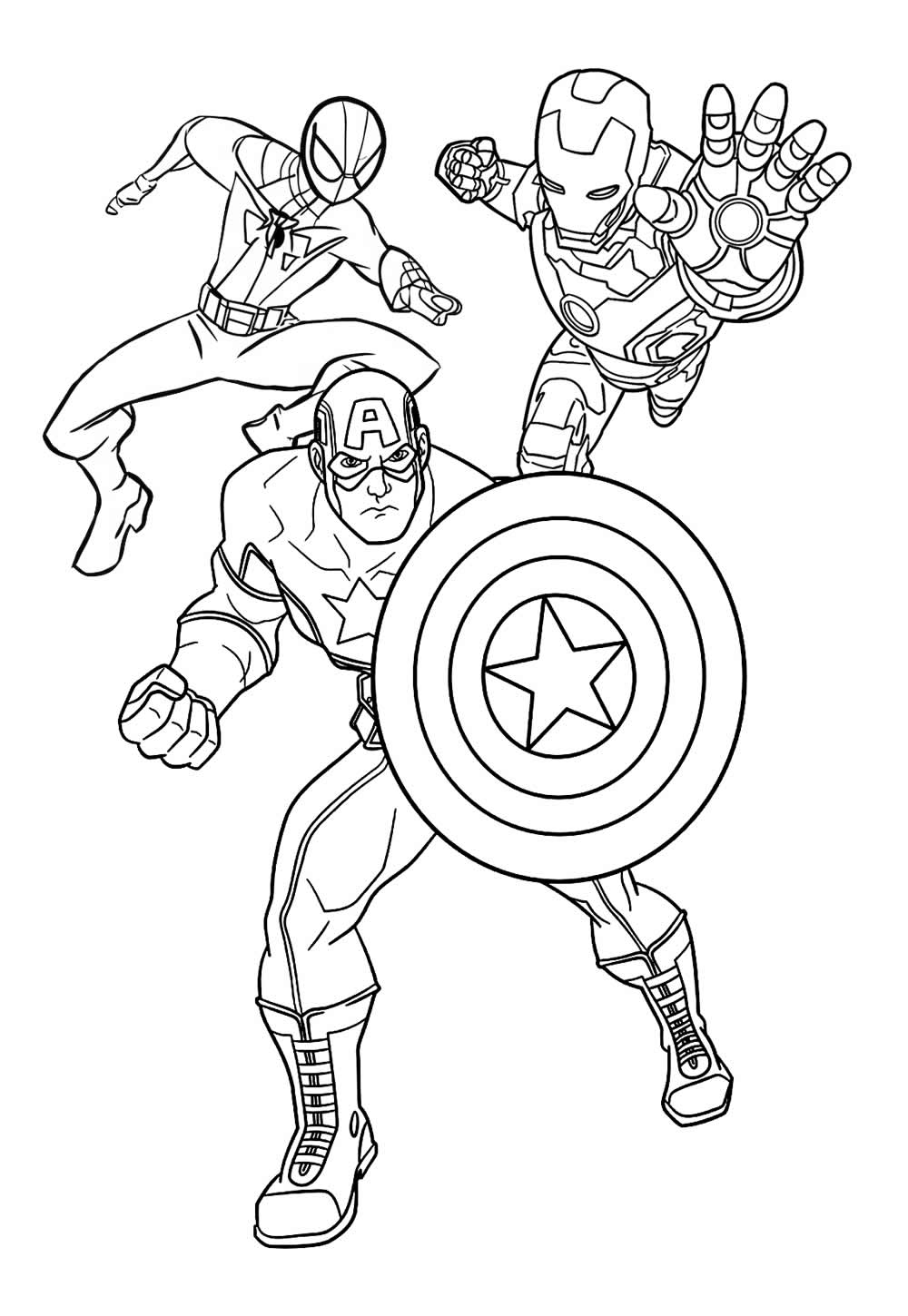 Desenho dos Avengers para colorir