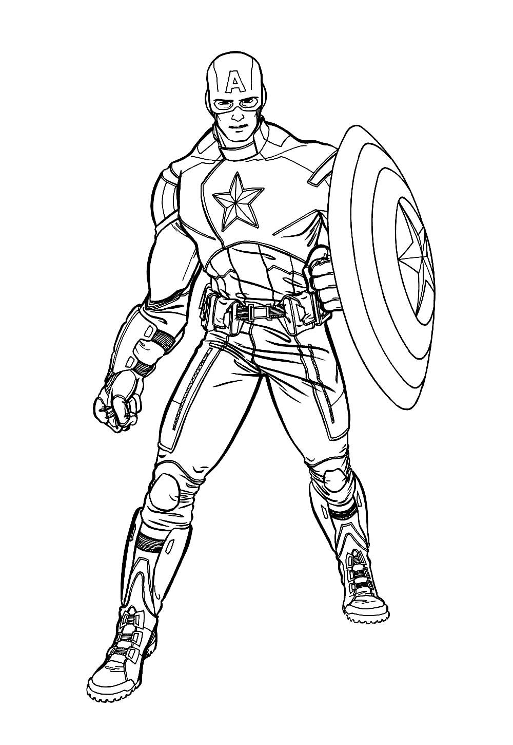 Desenho de Capitão América para colorir