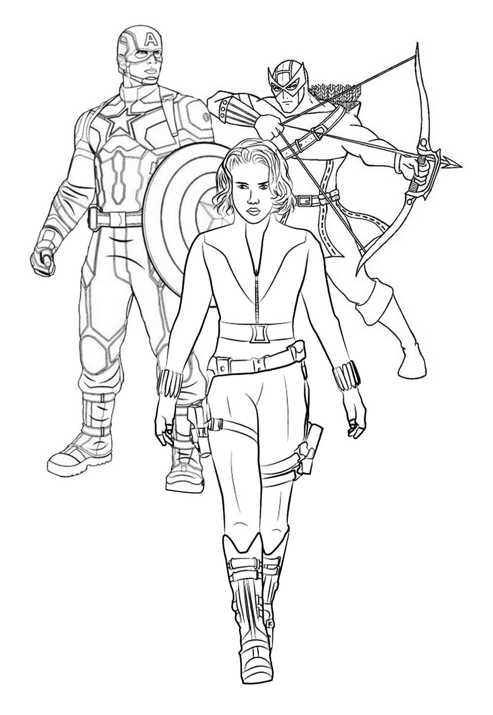 Desenho de Vingadores para colorir