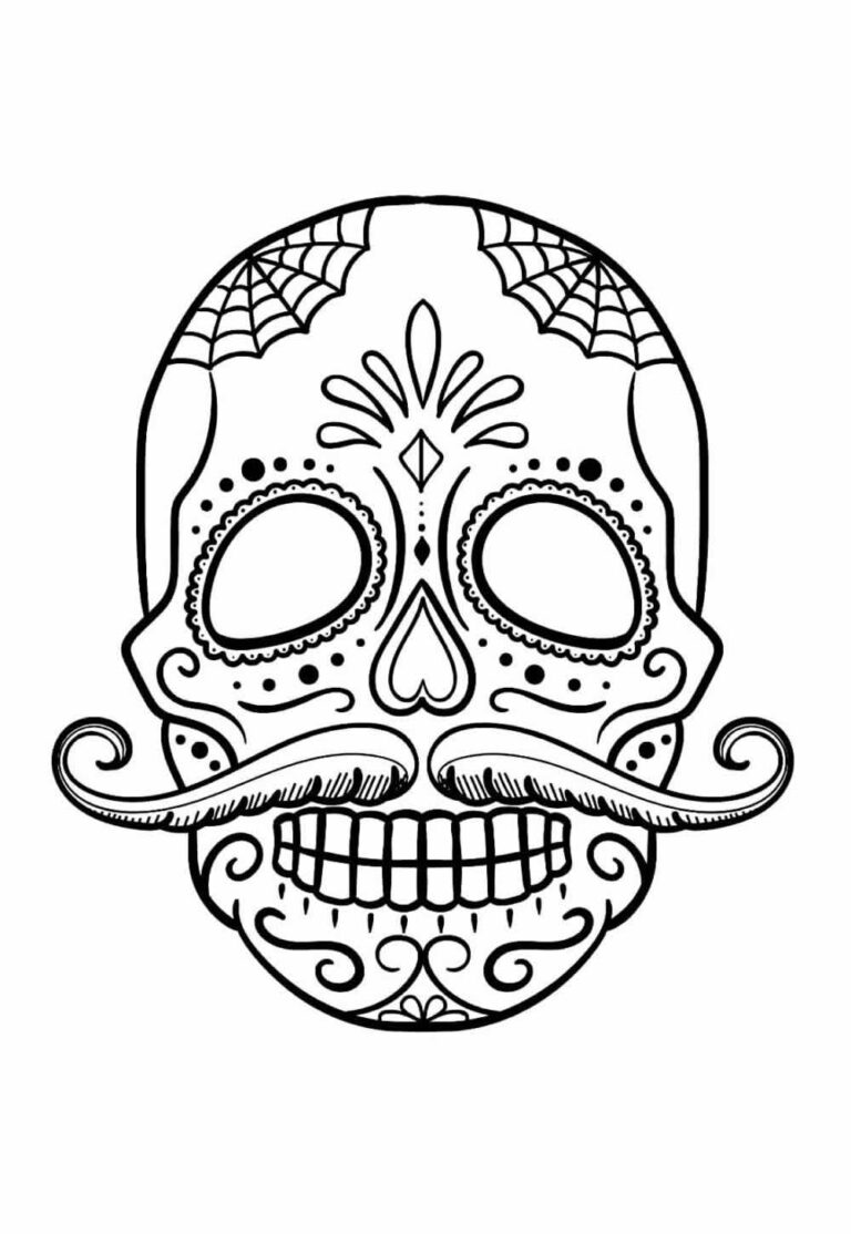 Desenhos de Caveira para colorir - Bora Colorir